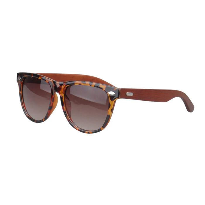 big banyan sunglasses tortoise frames and brown lenses side view of sunglasses on white background