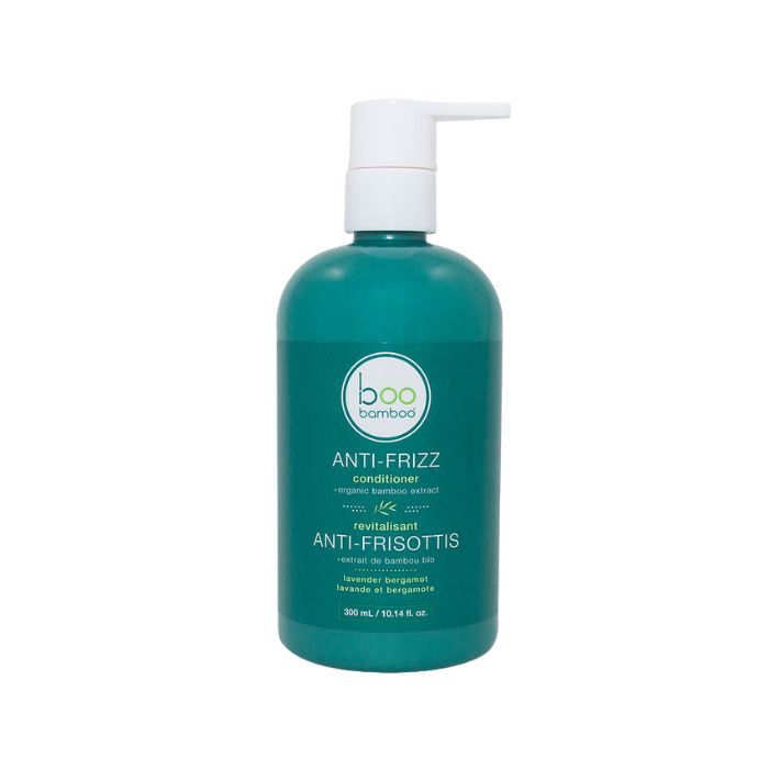 Anti-Frizz conditioner front view of 300ml bottle with pump on white background