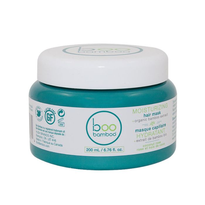 Moisturizing hair mask boo bamboo 200ml tub front view on white background