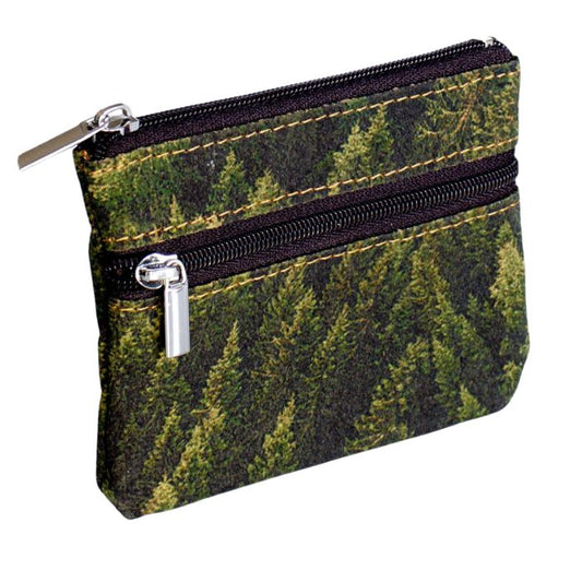 forest cork coin purse on white background