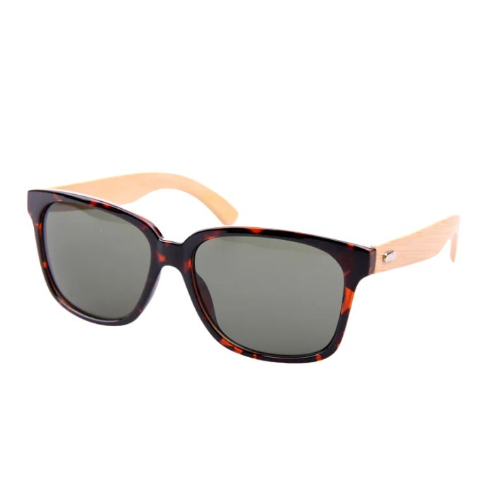 cypress sunglasses tortoise frames and dark lenses front view on white background