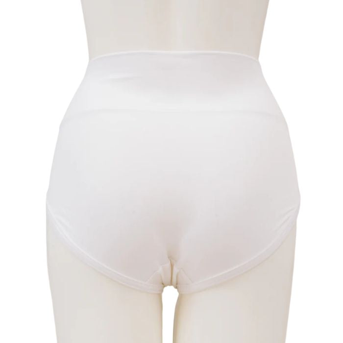 body of white female mannequin wearing snow white la gaunche underwear back view on white background
