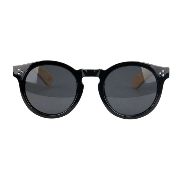 mango sunglasses black frames and black lenses front view on white background