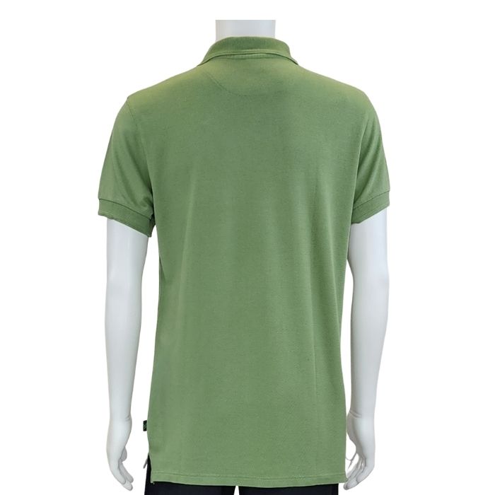 mannequin wearing celery green phil shirt back view on white background
