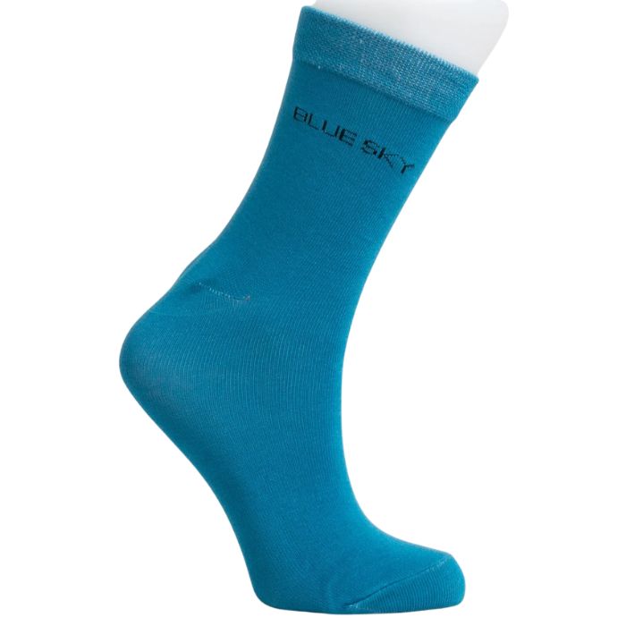 womens teal blue dress sock set on a white background