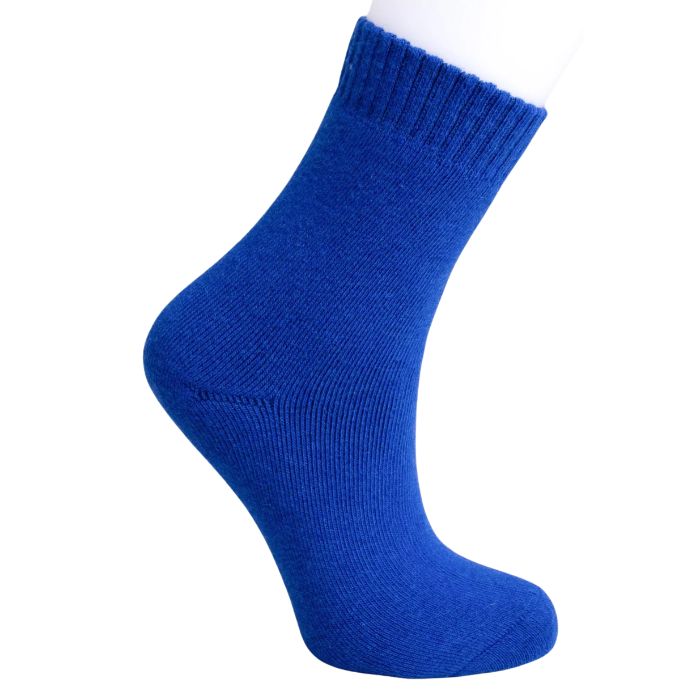 womens cobalt blue merino wool sock set on a white background