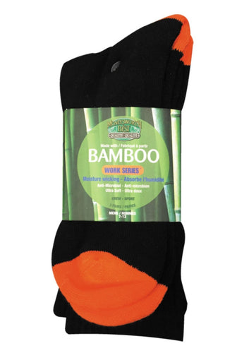 Bamboo socks are ultra soft and keep feet fresh and dry year round, cool in the summer and warm in the winter. Superior moisture absorption and breathable, antibacterial and non-allergenic. Fits Most Men (7-13) Fabrication: Work: 56% Rayon from Bamboo, 25% Cotton, 14% Polyester, 5% Elasthanne Moneysworth & Best $15.00