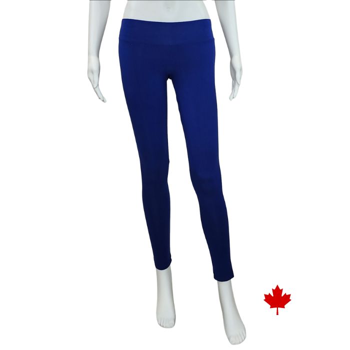 bottom of white mannequin wearing indigo blue eve full length leggings front view on white background