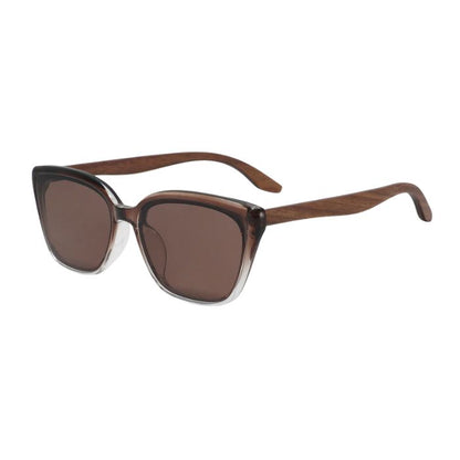 amsterdam sunglasses brown frames and brown lenses over view of sunglasses on white background