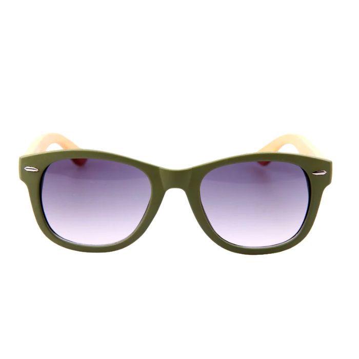 arbutus sunglasses green frames and black lenses front view of sunglasses on white background