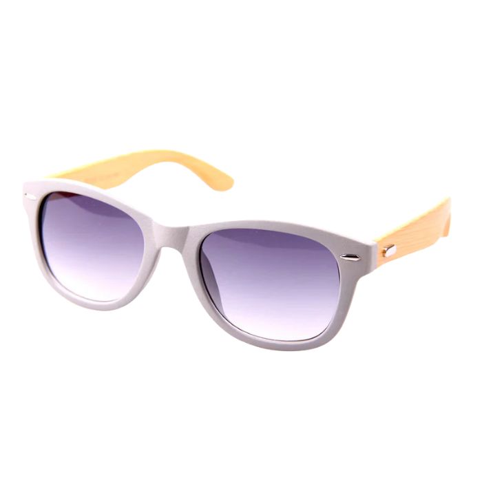 arbutus sunglasses grey frames and dark lenses front view of sunglasses on white background