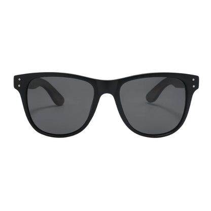 berlin sunglasses black frames and black lenses front view of sunglasses on white background
