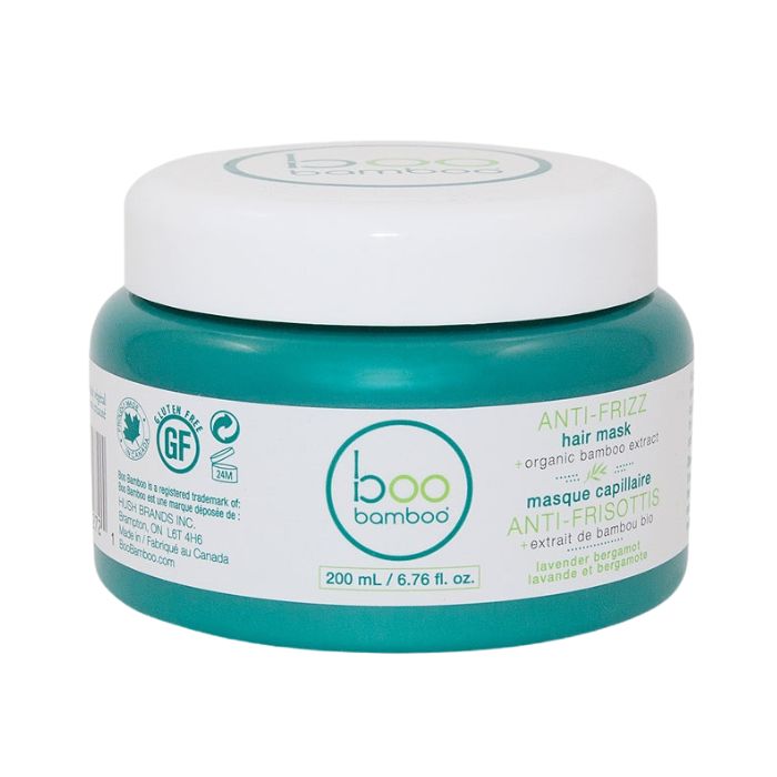 Anti-Frizz hair mask boo bamboo 200ml tub front view on white background