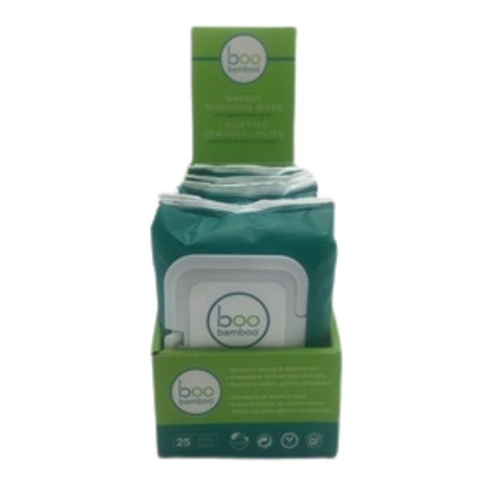 Make-up removing wipes 25 pack front view of display case om white background