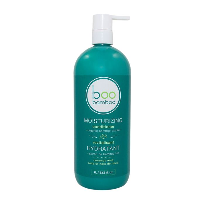 Moisturizing conditioner front view of 1L bottle with pump on white background