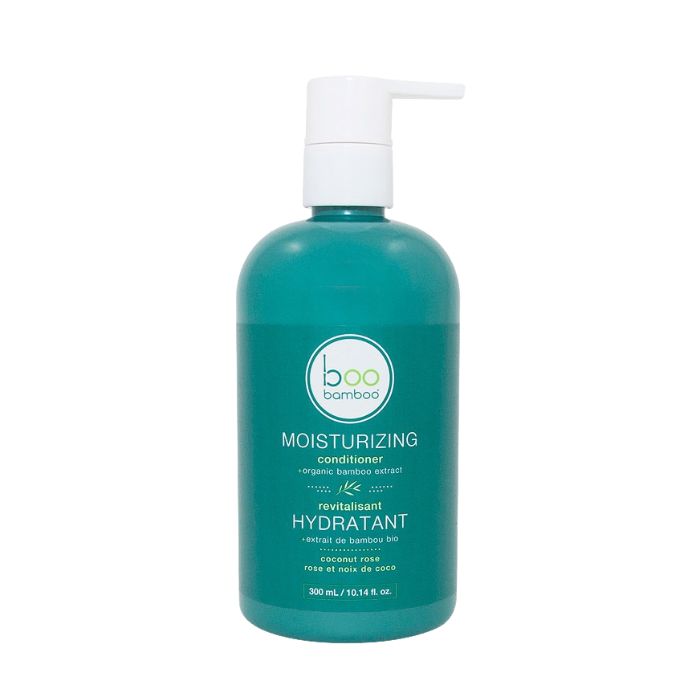 Moisturizing conditioner front view of 300ml bottle with pump on white background