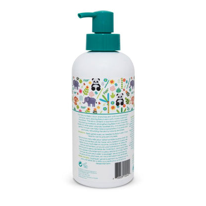 Natural baby lotion unscented front view of 600ml bottle with pump on white background