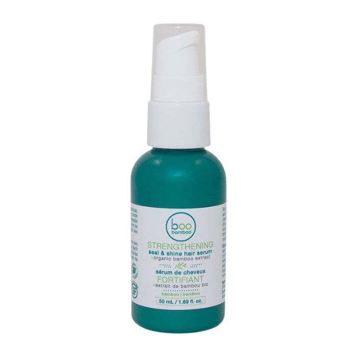 Strengthening seal & shine serum front view of 50ml bottle with pump on white background