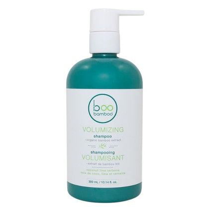 Volumizing shampoo front view of 300ml bottle with pump on white background