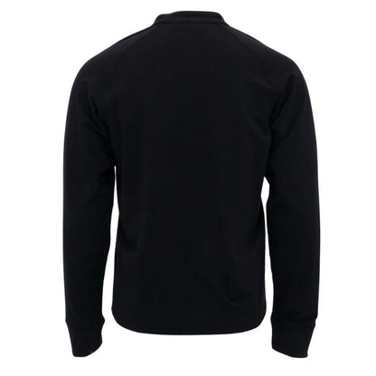 black brody long sleeve henley shirt back view on white background