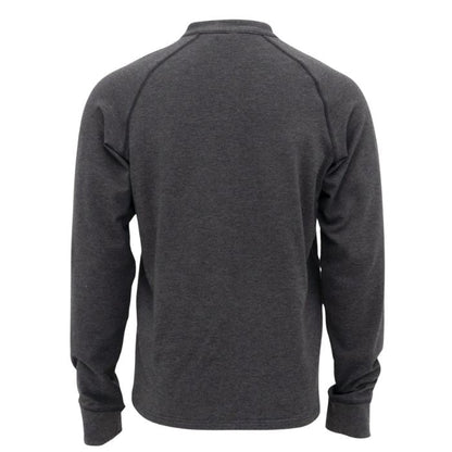 graphite grey brody long sleeve henley shirt back view on white background
