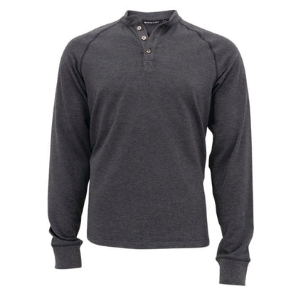 graphite grey brody long sleeve henley shirt front view on white background
