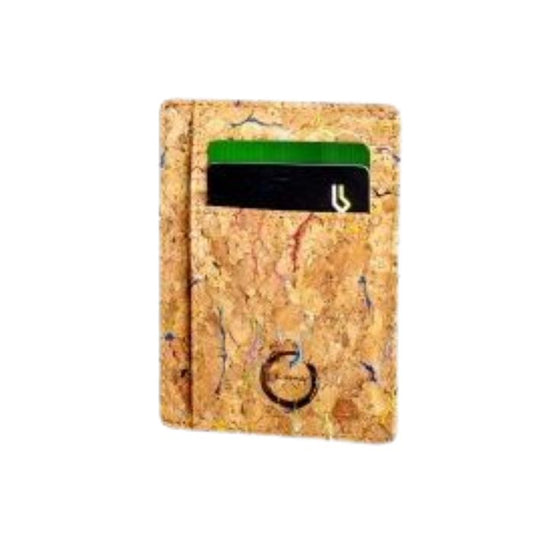 cork card holder speckled natural on white backgound