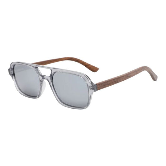 copenhagen sunglasses silver frames silver lenses over view of sunglasses on white background