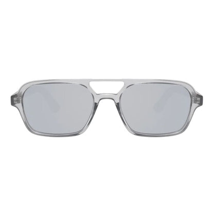 copenhagen sunglasses silver frames silver lenses front view of sunglasses on white background