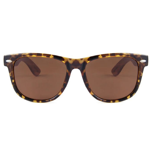 costa rica sunglasses with tortoiseshell frame and brown lenses on a white background