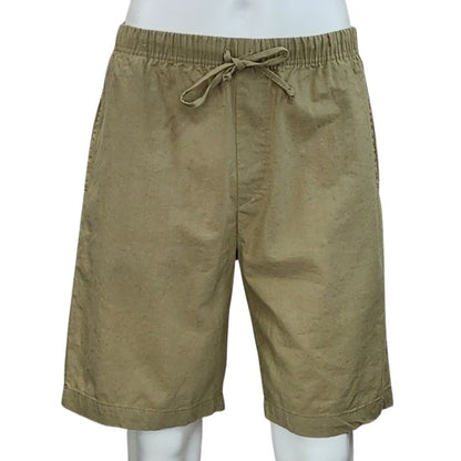 mannequin wearing taupe brown craig shorts front view on white background