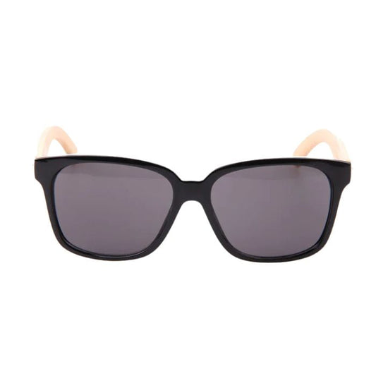 cypress sunglasses black frames and black lenses front view on white background