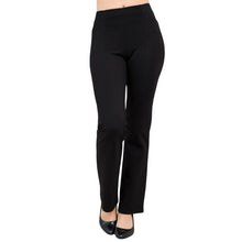 bottom of female model wearing back daya pants petite front view on white background
