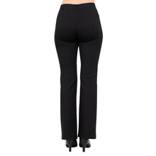 bottom of female model wearing back daya pants tall back view on white background