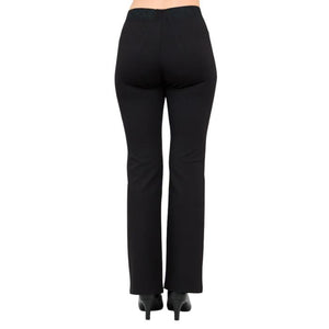 bottom of female model wearing back daya pants tall back view on white background