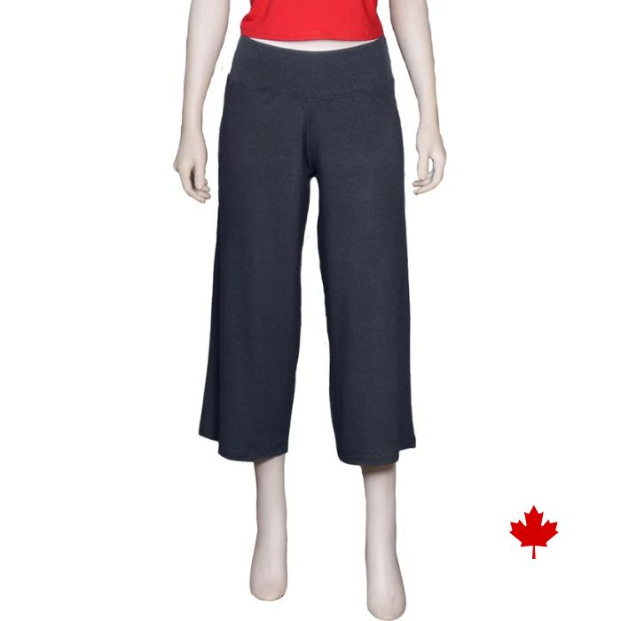 mannequin wearing smoke grey della pants front view on white background