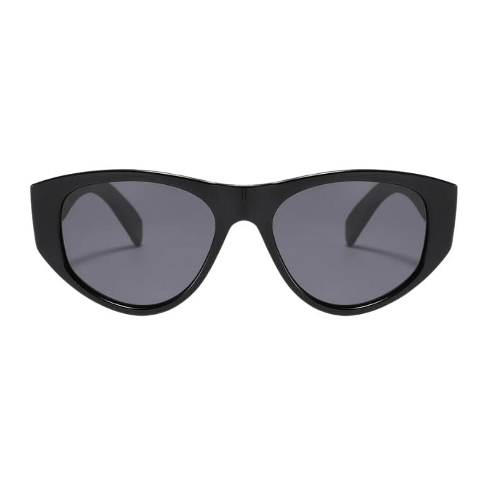denmark sunglasses black frames and black lenses front view on white background
