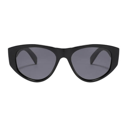 denmark sunglasses black frames and black lenses front view on white background