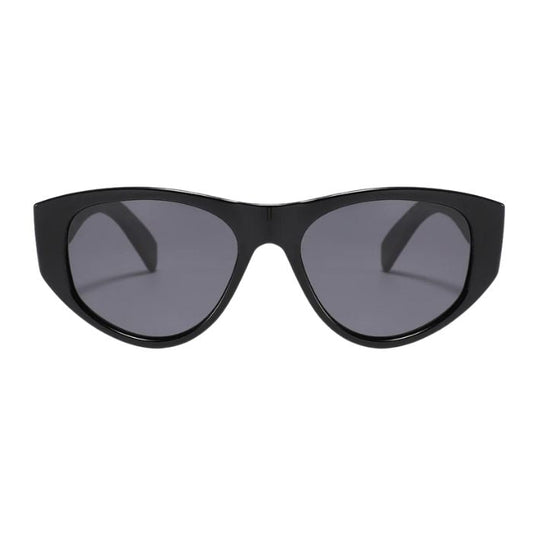 denmark sunglasses black frames and black lenses front view on white background