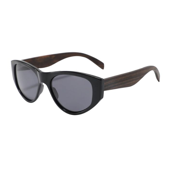 denmark sunglasses black frames and black lenses over view on white background