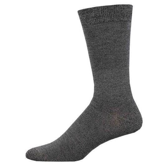 crew dress sock charcoal grey on white background