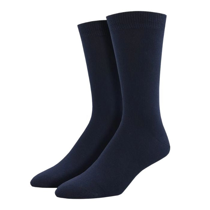 crew dress socks navy blue on white background