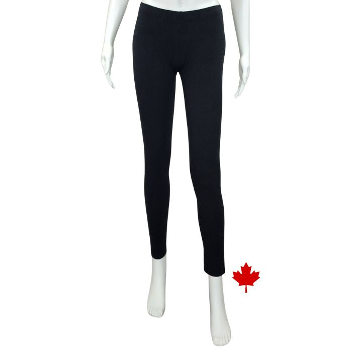 bottom of white mannequin wearing black elle full length leggings front view on white background