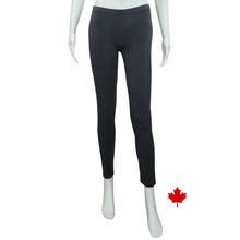 bottom of white mannequin wearing charcoal grey elle full length leggings front view on white background