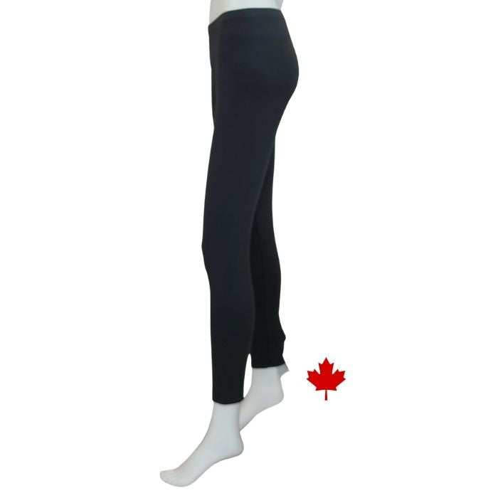 bottom of white mannequin wearing charcoal grey elle full length leggings side view on white background