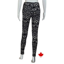 bottom of white mannequin wearing geometric elle full length leggings back view on white background