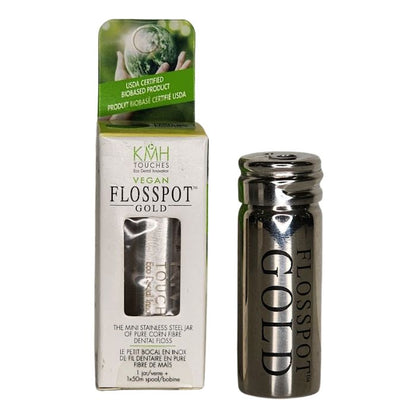 flosspot gold and flosspot gold in packagr front view on white background