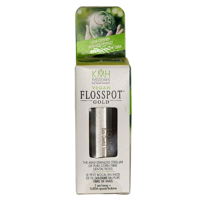 flosspot gold in package front view on white background