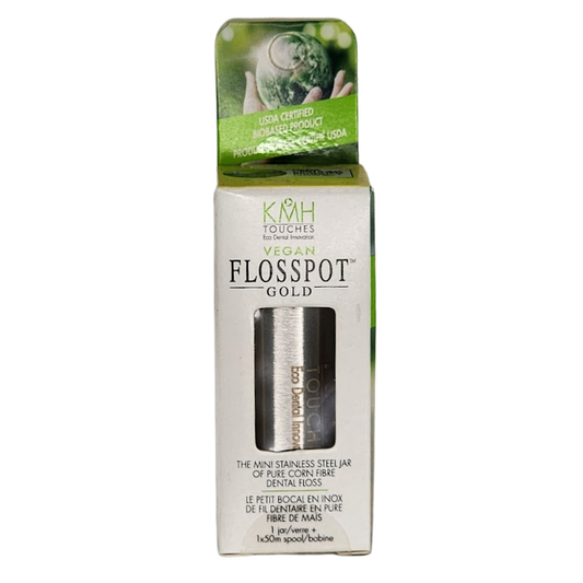 flosspot gold in package front view on white background