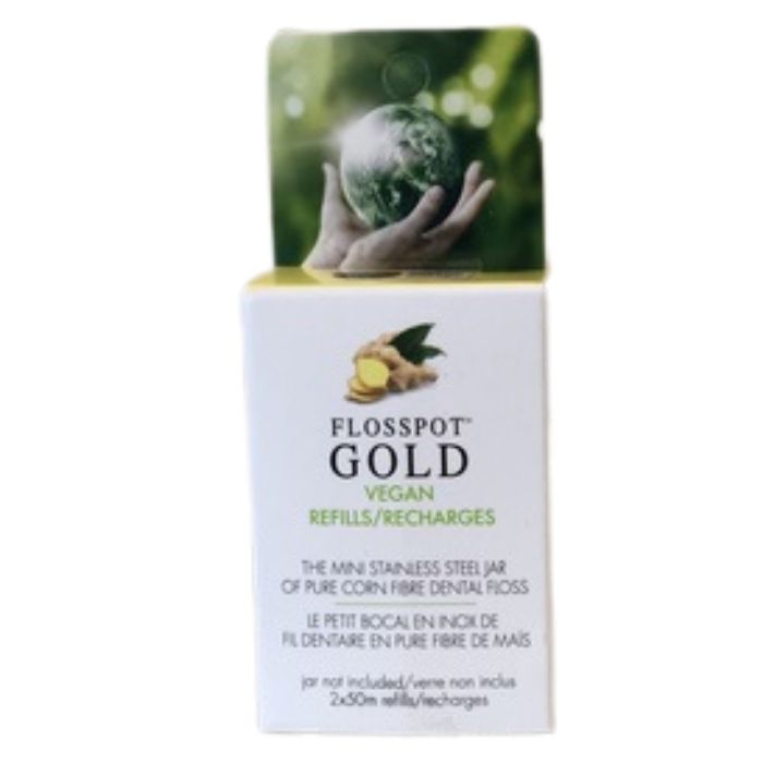 flosspot gold refills in package front view on white background